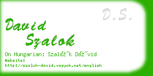 david szalok business card